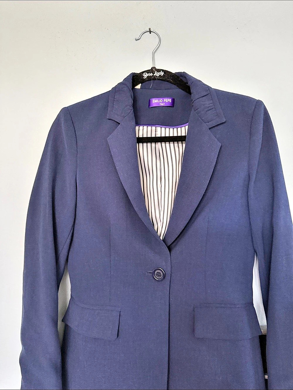Emilio Pepe Women's Striped Blazer in Blue